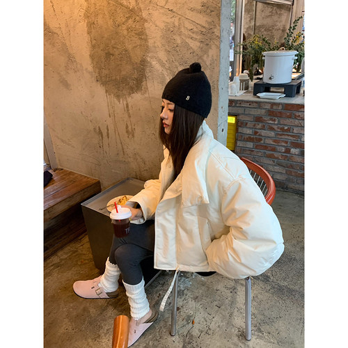 牙套大汪【奶油欧包】2024冬季新款短款面包服宽松羽绒服外套 - 图3