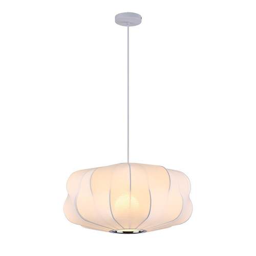 新中式弹力布艺吊灯创意圆球灯三头简约卧室吧台餐饮日式个性灯笼 - 图3