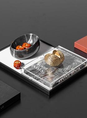 现代轻奢售楼处客厅茶几大理石摆设高级感软装饰品设计师高端摆件