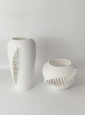 异形陶瓷纯色花插花摆件客厅电视柜样板间软装家居装饰品
