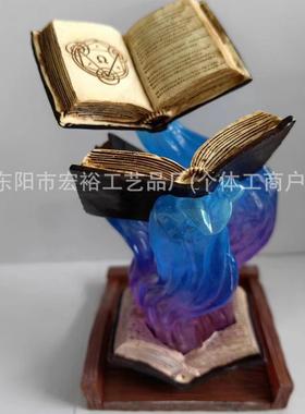 热销款魔法书骰子塔树脂摆件神秘塔罗风格客厅办公室装饰品
