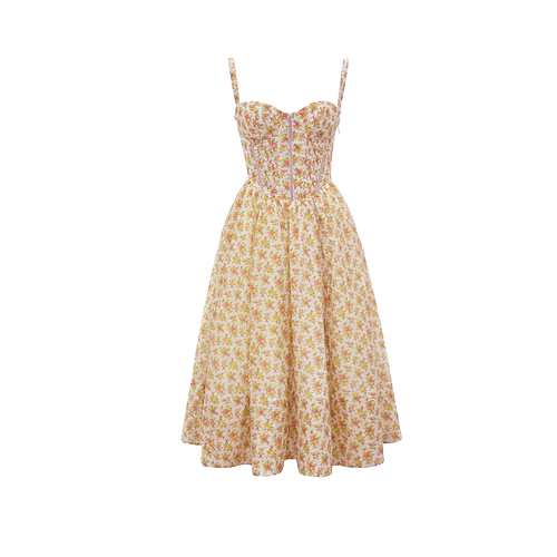 House of CB 度假风休闲玫瑰印花束身中长连衣裙Kelly - 图3