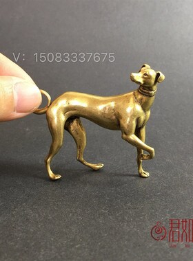 好货铜十二生肖狗摆件 实心纯铜金狗手把件 站立小狗铜狗小摆件