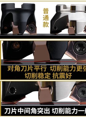 MFWN90度快进给铣刀盘双面六角WNMU080608刀片重切削开粗直角平面