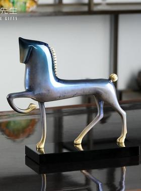 一马当先铜马摆件客厅玄关办公室装饰摆件高端工艺品乔迁开业礼品