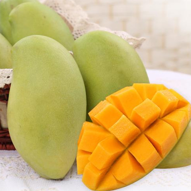 青皮大青芒果新鲜水果当季芒果现摘当季新鲜水果整箱青皮芒
