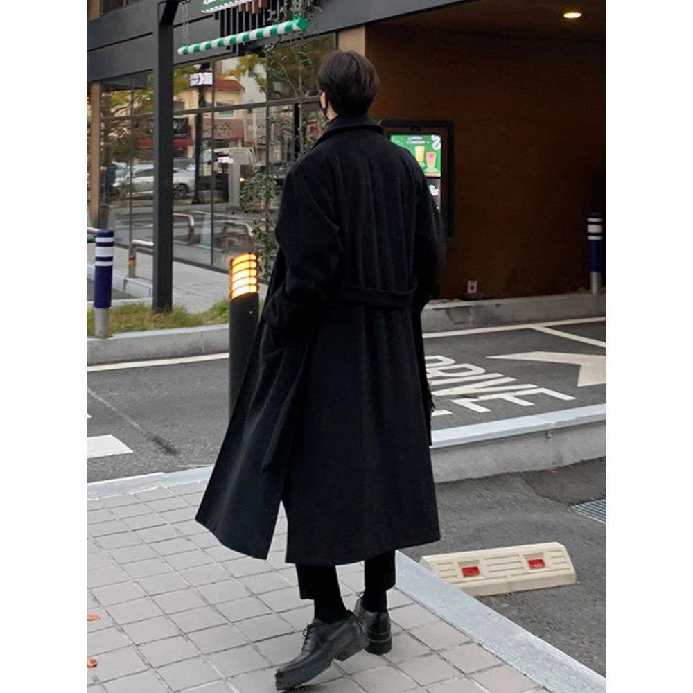 冬季新款顺毛呢子大衣男长款过膝韩版宽松帅气毛呢外套男英伦风衣,淘宝优惠券,粉丝福利购,淘宝优惠卷