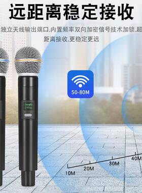 无线麦克风声卡直播设备话筒一拖二户外音响K歌演讲KTV通用喊话