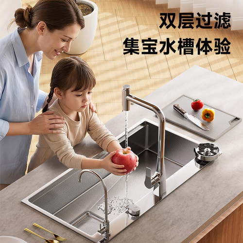 unaxi-x68pro纳米大单槽加厚洗碗机替换304不锈钢洗菜盆原色水槽 - 图0