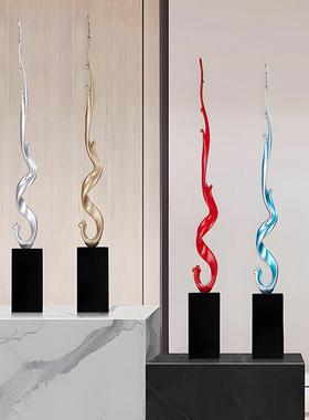 节节高升高级轻奢抽象艺术摆件入户玄关壁龛客厅意式极简竖高装饰