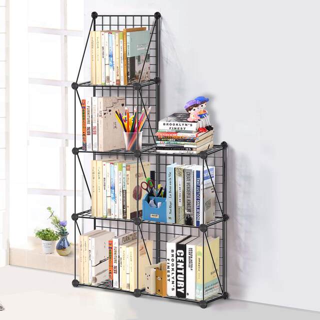 St. Rules Simple Creative Bookshelf Wrought Art Combination Student Study Floor Storage Storage Shelf Storage Small Bookcase