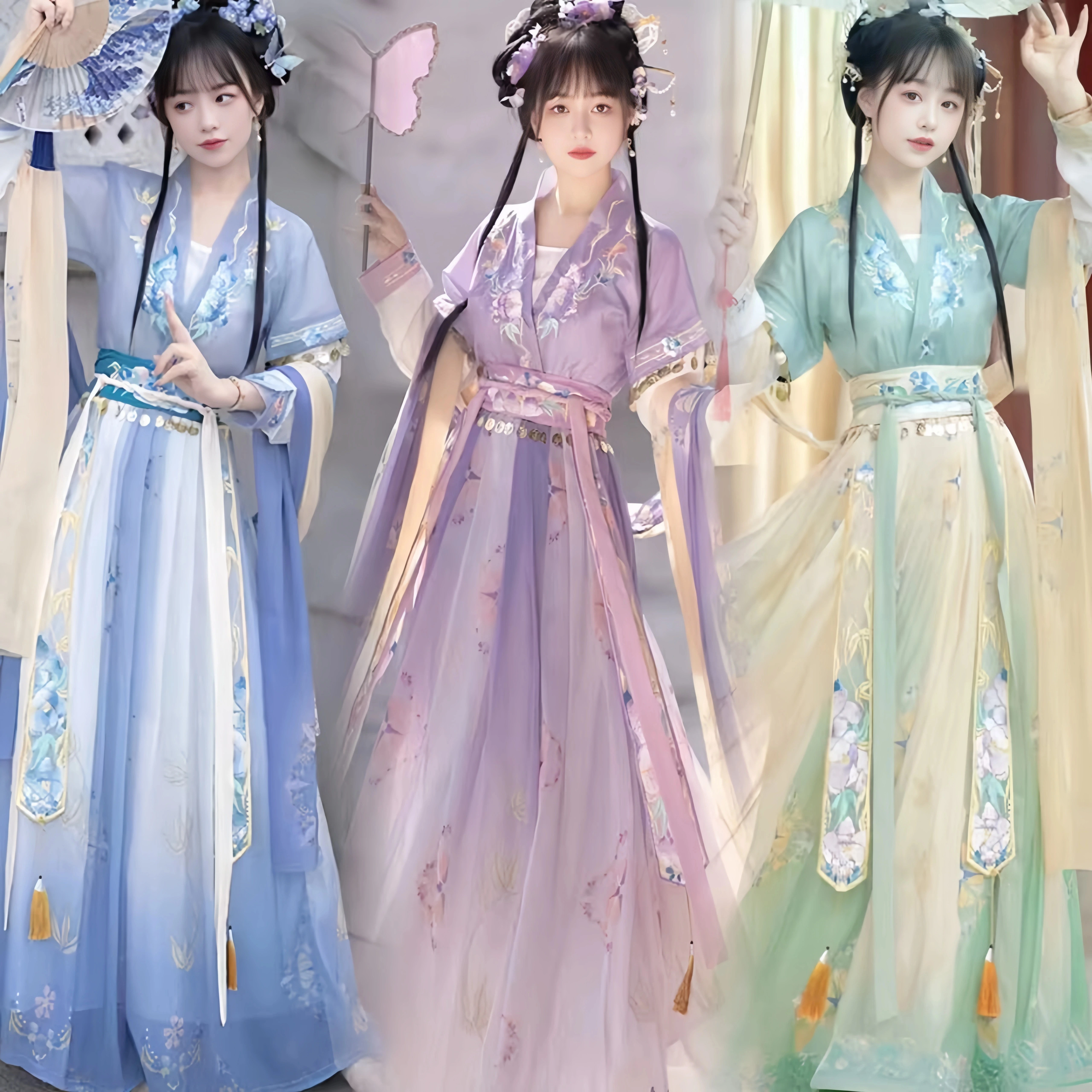 出租汉服仙气飘逸女国风套装团建活动租借中式古装唐宋明制襦裙,淘宝优惠券,粉丝福利购,淘宝优惠卷