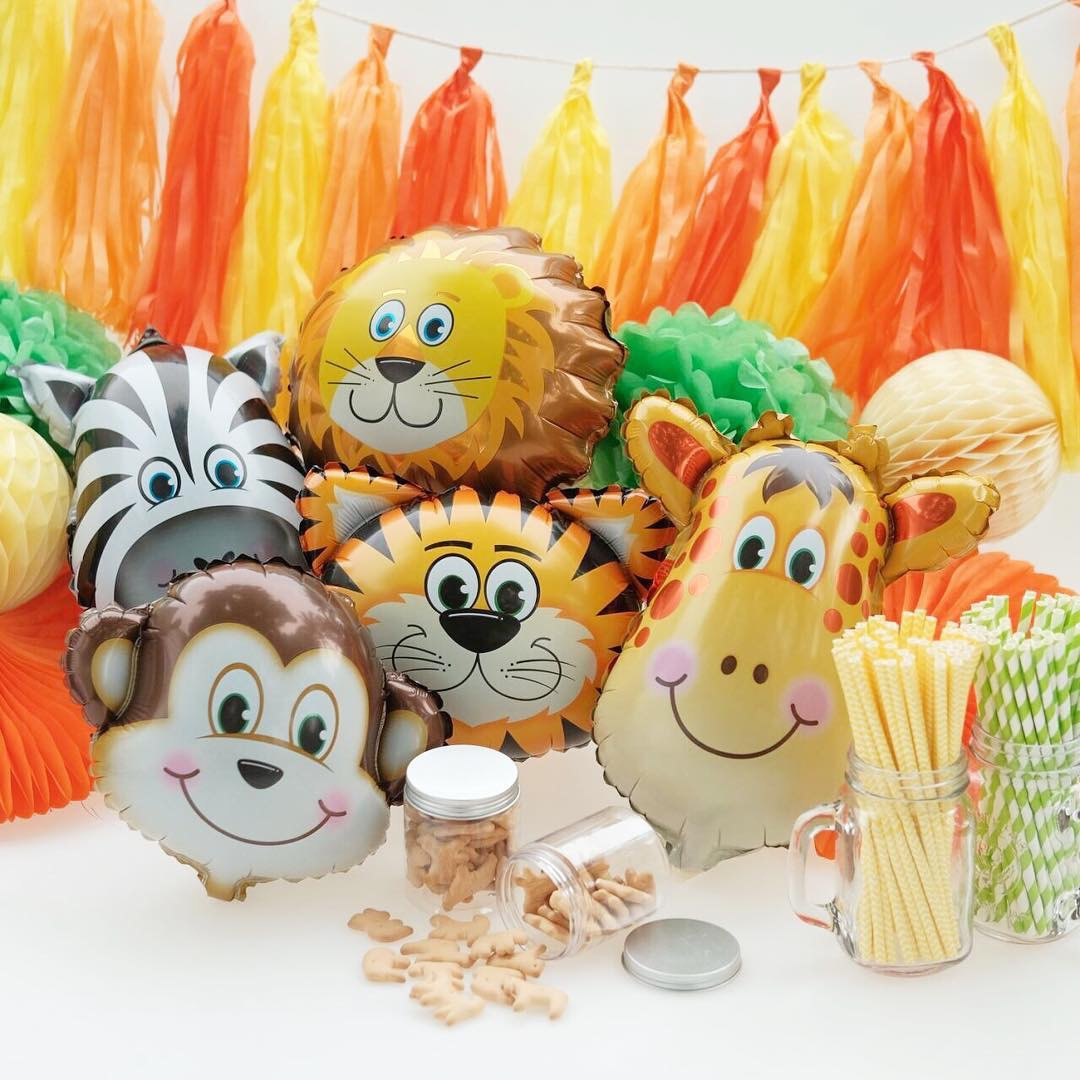 1 set Wild One Carton Animal Balloon Box with Paper Cups Pla - 图1