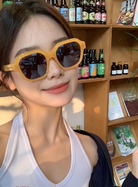 方框紫色墨镜遮阳拍照千禧风男女