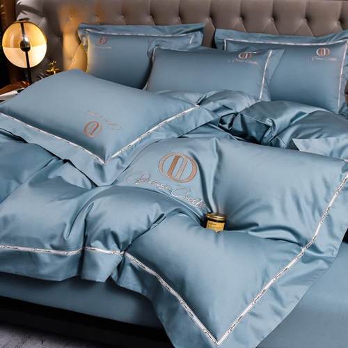 A高级感双股母婴级长绒棉床上四件套全棉100纯棉被套床单款高档品 - 图2