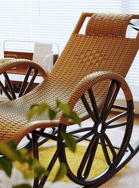 仿藤编摇椅成人午休阳台家用休闲可睡可躺夏季客厅老人用逍遥躺椅