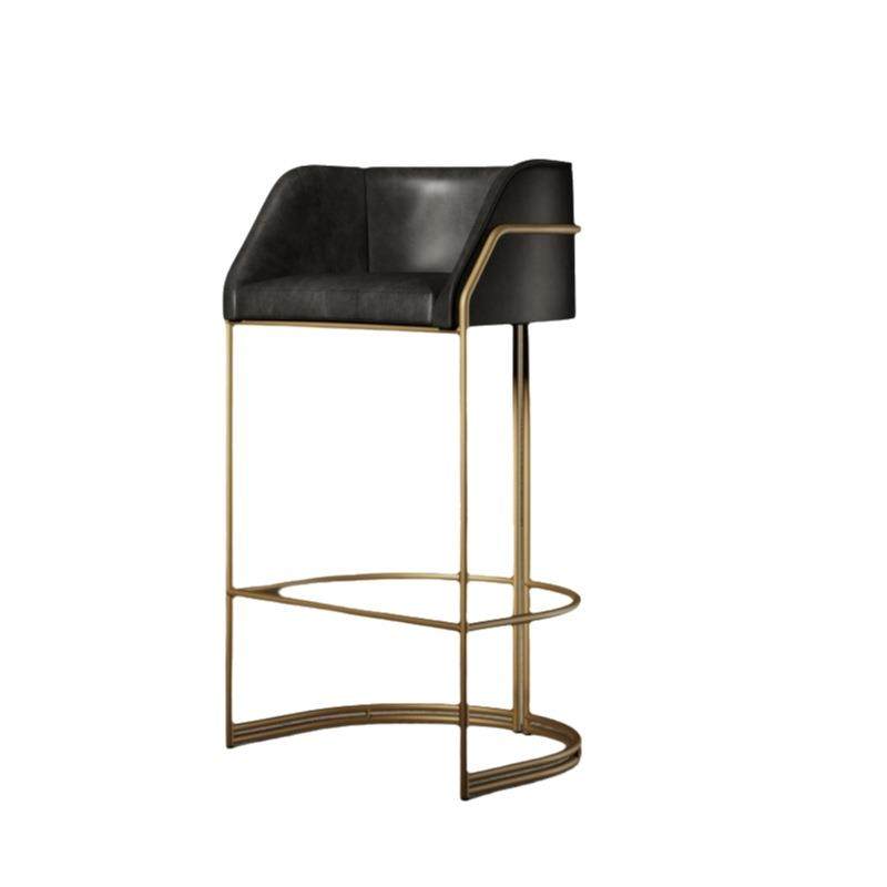 意式极简真皮吧椅别墅高端全真皮休闲椅复古简约轻奢高脚吧台椅,淘宝优惠券,粉丝福利购,淘宝优惠卷