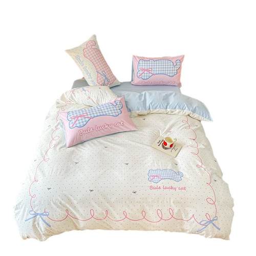 全棉四件套田园风床品三件套床单被罩被套南通家纺床笠四件套纯棉 - 图3