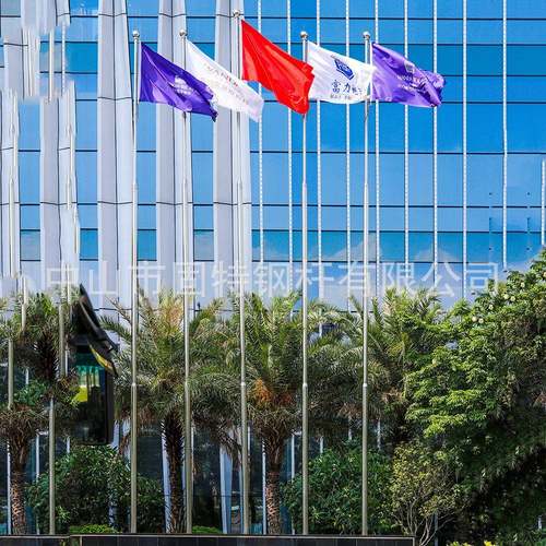 户外不锈钢旗杆9米10米12米锥形旗杆幼儿园旗杆电动旗杆 - 图1