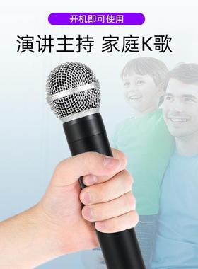 一拖二无线麦克风舞台会议降噪直播远距离家用K歌套装话筒