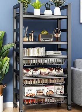 厨房蔬菜架家用多层落地式收纳架可移动简约微波炉储物架子