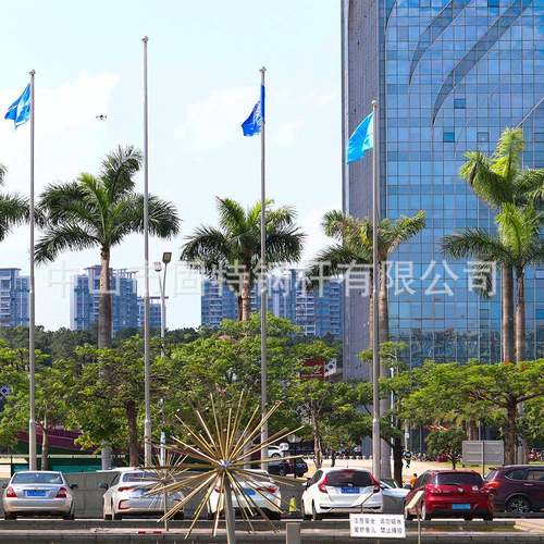 户外不锈钢旗杆9米10米12米锥形旗杆幼儿园旗杆电动旗杆 - 图0