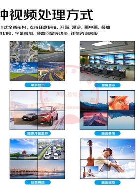 拼接处理器4进12出HDMI图像视频解码无缝矩阵网络主机开2窗高清