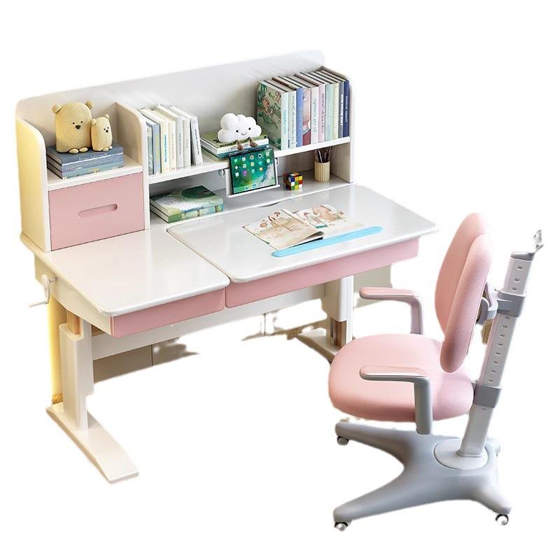 Children's study table liftable table all solid wood writing table primary school student desk home homework desk and chair set