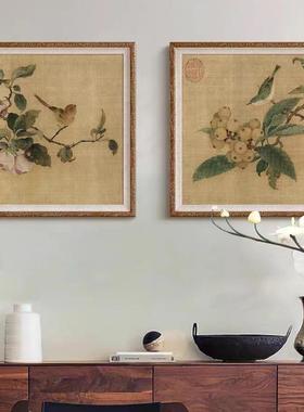 法式复古中国风花鸟挂画新中式客厅玄关餐厅装饰画书房卧室壁画