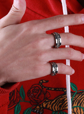 8mm Titanium Steel Rotatable Chain Rings for Men Women Anxie