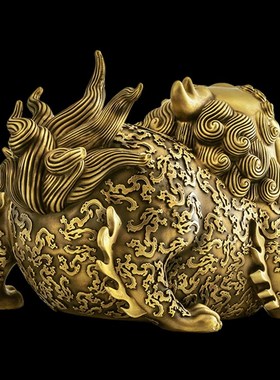 厂家L荣华富贵 全铜貔貅摆件招财聚财貔恘 客厅玄关家居办公室开