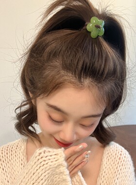 可爱百搭花朵发绳甜美果冻色简约头绳韩国少女发圈小皮筋