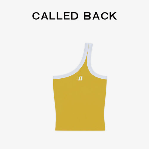【叶舒华颖儿同款】CalledBack背心吊带女撞色单肩修身打底上衣 - 图3