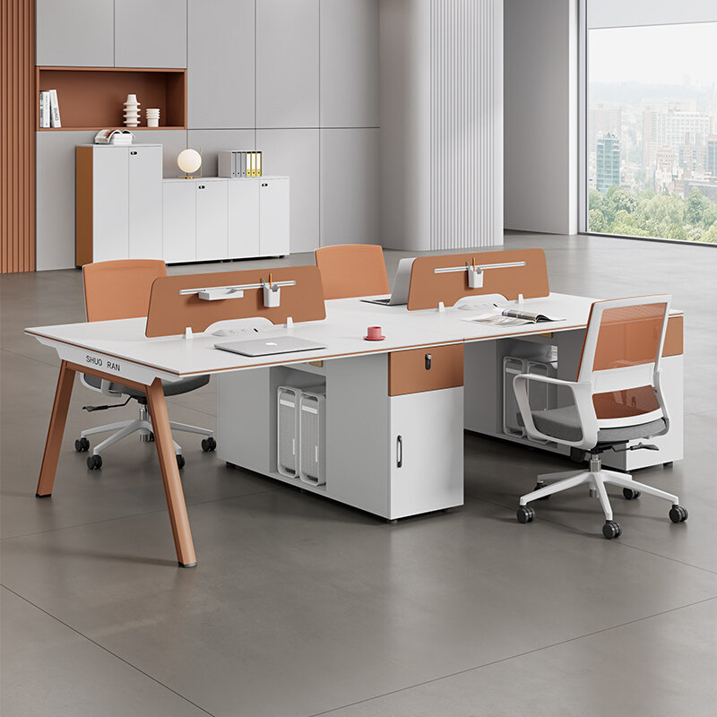 办公桌员工位职员桌椅组合办公室家具屏风工位现代四人位4人6人位