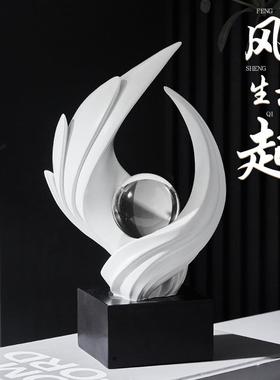风生水起系列水晶球树脂生生不息寓意摆件酒柜客厅玄关电视柜装饰