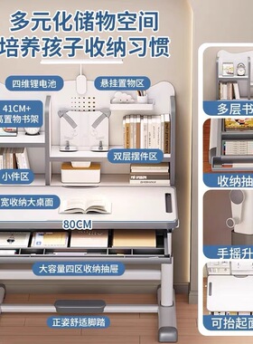 儿童学习桌书桌小学生家用写字桌小孩写作业专用桌可升降桌椅套装