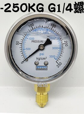 立式耐震压力表YN-60 250KG/25MPA油压液压表防震气压水压表G1/4
