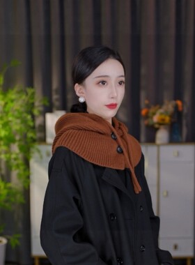 羽绒服领子防脏神器假帽子免缝可拆卸脖套领口专用搭配护颈针织帽
