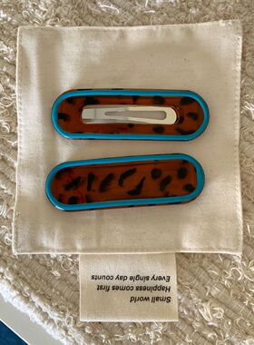 蓝豹撞色豹纹发夹BB夹