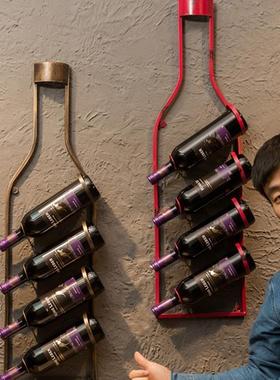 古红酒架壁挂酒吧装酒架饰家居餐厅墙意上墙品壁loft创装饰葡萄复