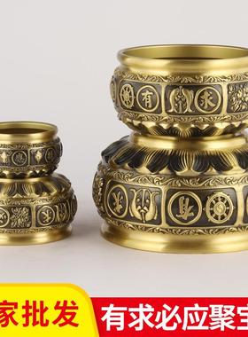 厂家铜聚宝盆有求必应年年有余聚宝盆铜缸香炉铜器工艺品