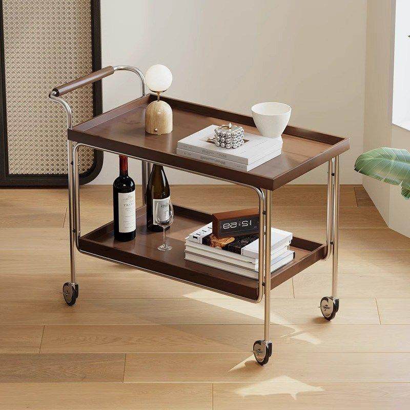 实木中古移动小推车沙发边几可移动复古美式茶几客厅网红边柜餐车,淘宝优惠券,粉丝福利购,淘宝优惠卷