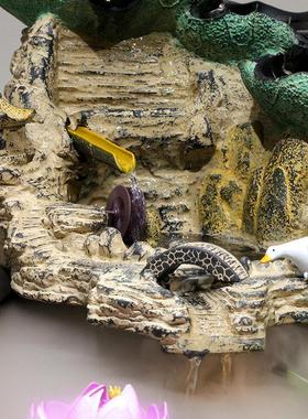 招财风水轮流水摆件 客厅办公室落地假山喷泉鱼缸加湿器开业礼品