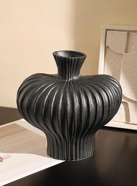 贝汉美现代简约灯笼花瓶摆件客厅桌面陶瓷干花插花器家居复古装饰