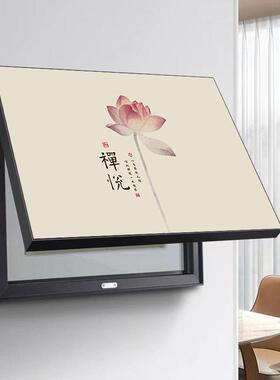 新中式禅意电表箱装饰画免打孔遮挡配电箱电源开关盒茶室书房挂画