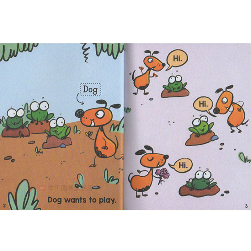(无音频版 清仓)学乐英文原版A Frog and Dog Book一只青蛙和一只狗系列3册 幽默搞笑盒装绘本橡子系列章节英语故事书