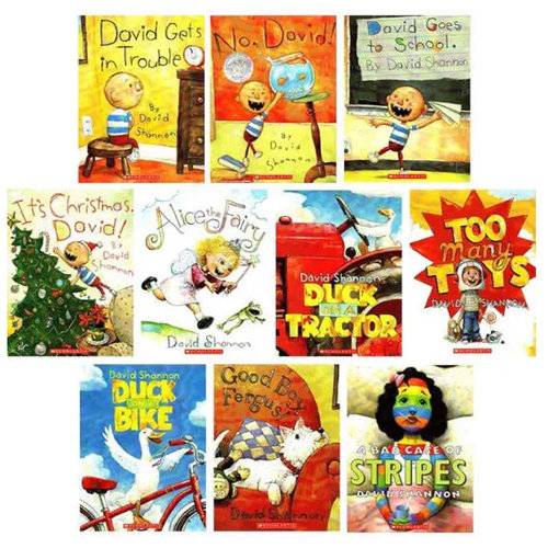 【限时特价 英文原版】学乐国际获奖绘本大卫香农经典作品大卫不可以10册合集David Shannon's 英语启蒙绘本 - 图1