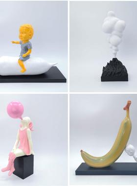 北欧轻奢摆件家居饰品酒店样板间客厅创意卡通人物酒柜电视柜摆设