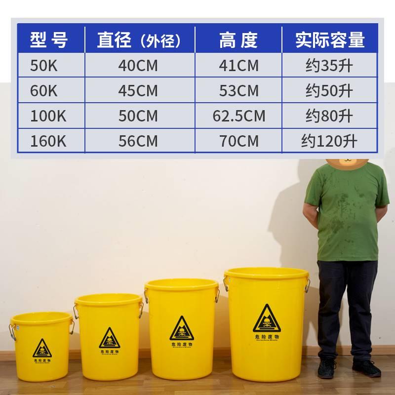 加厚医疗危险废物标识垃圾桶黄色诊所用圆形大号分类中号感染性 - 图0