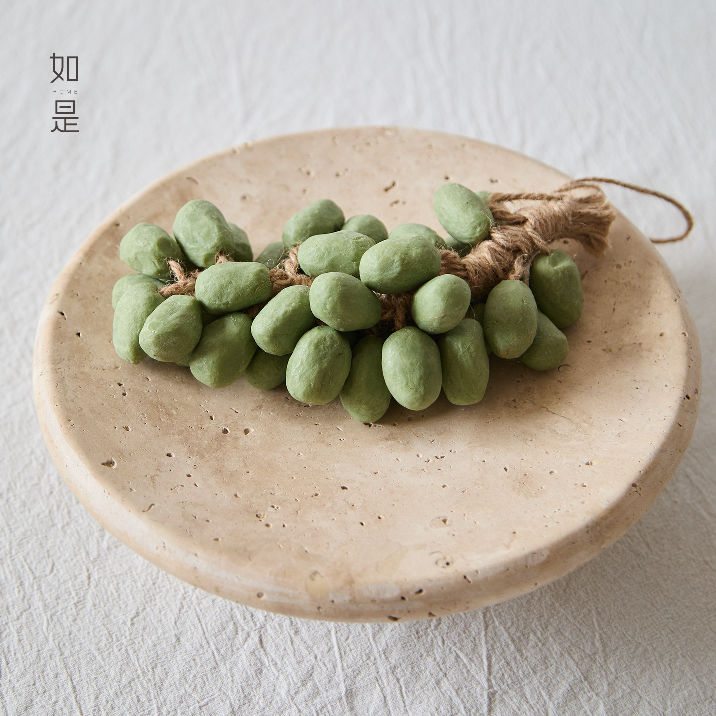 如是/侘寂风复古创意洞石果盘摆件民宿奶油风装饰品坚果托盘果盘,淘宝优惠券,粉丝福利购,淘宝优惠卷